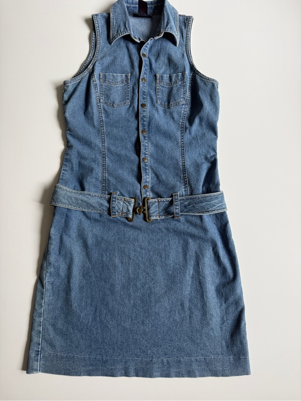 Ralph Lauren Women’s Denim Shirt Sleeveless Blue Belted Dress - Size XS